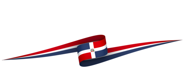 Dominican Republic flag element design national independence day banner ribbon png
