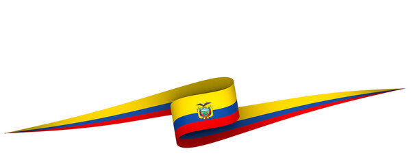 Ecuador flag element design national independence day banner ribbon png
