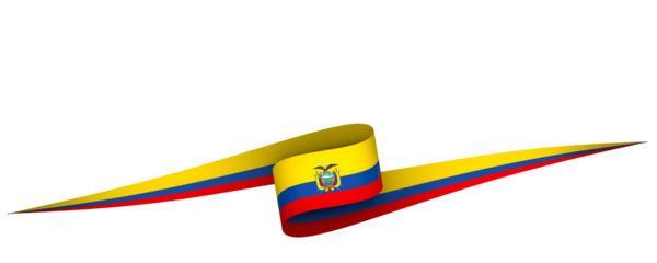 Ecuador flag element design national independence day banner ribbon png
