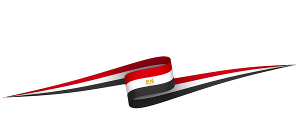 Egypt flag element design national independence day banner ribbon png
