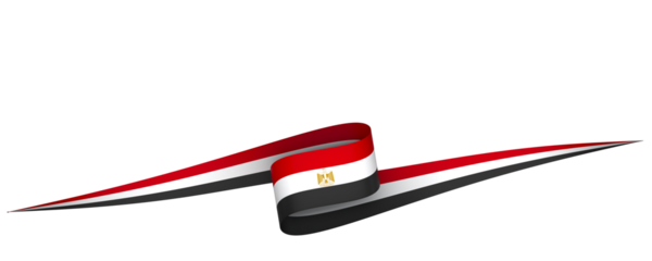 Egypt flag element design national independence day banner ribbon png
