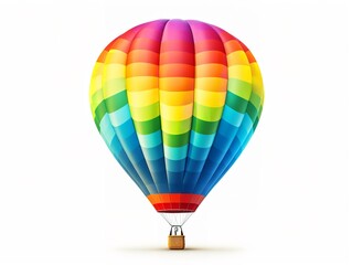 Dreamy Hot Air Balloon Floating in Blue Sky - AI Generated