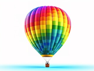 Fototapeta premium Dreamy Hot Air Balloon Floating in Blue Sky - AI Generated