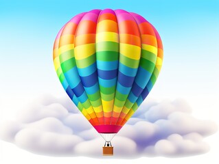 Fototapeta premium Dreamy Hot Air Balloon Floating in Blue Sky - AI Generated
