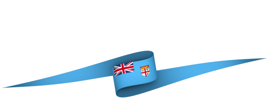 Fiji flag element design national independence day banner ribbon png