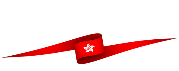 Hong Kong flag element design national independence day banner ribbon png
