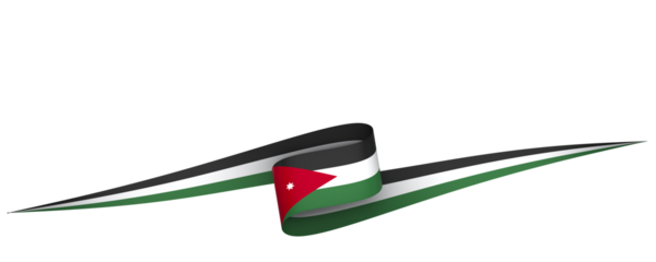 Jordan flag element design national independence day banner ribbon png
