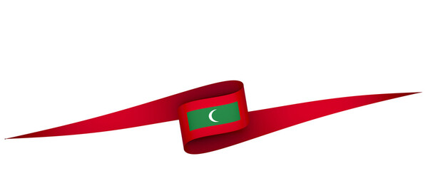 Maldives flag element design national independence day banner ribbon png
