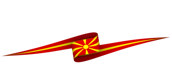 North Macedonia flag element design national independence day banner ribbon png
