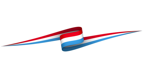 Luxembourg flag element design national independence day banner ribbon png
