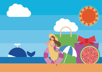 サマーセールのイメージイラスト