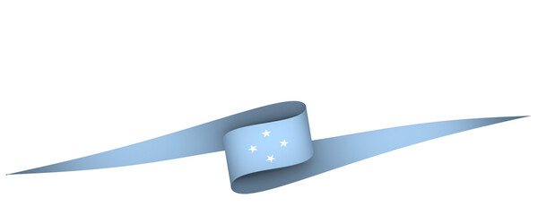 Micronesia flag element design national independence day banner ribbon png
