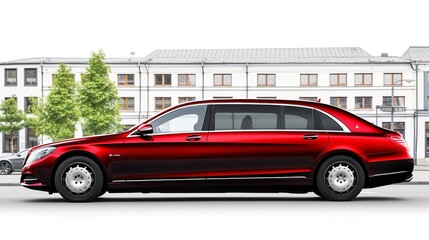 Elegant Luxury Limousine Cruising City Streets - AI Generated
