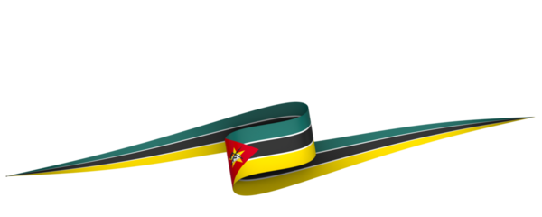 Mozambique flag element design national independence day banner ribbon png
