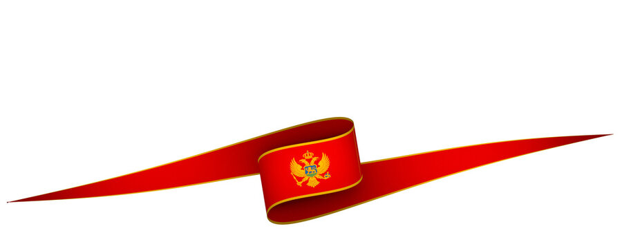 Montenegro flag element design national independence day banner ribbon png
