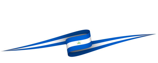 Nicaragua flag element design national independence day banner ribbon png
