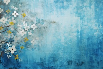 azure abstract floral background with natural grunge textures