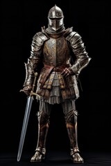Obraz premium Gallant Medieval Knight, AI Generated