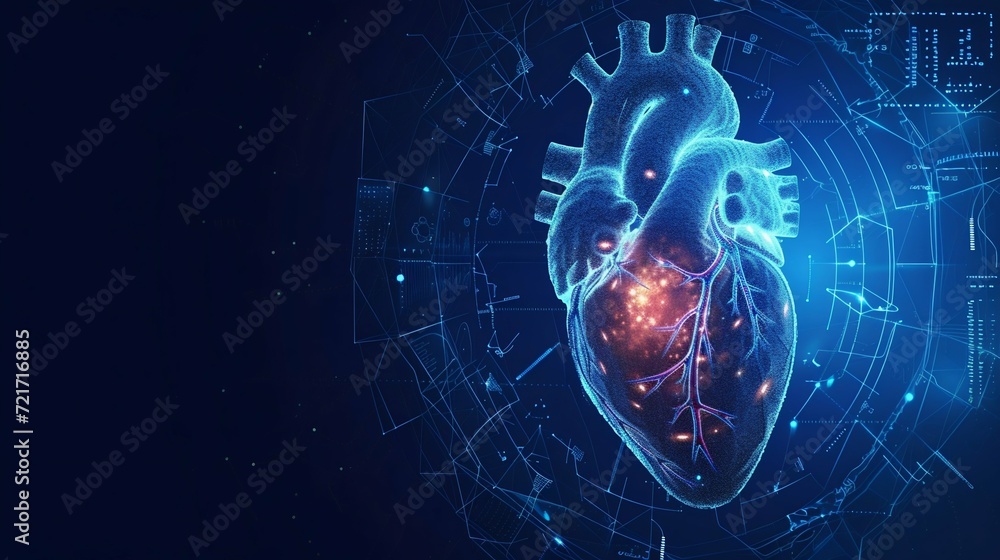 Poster advanced cardiology diagnostics interface concept. generative ai