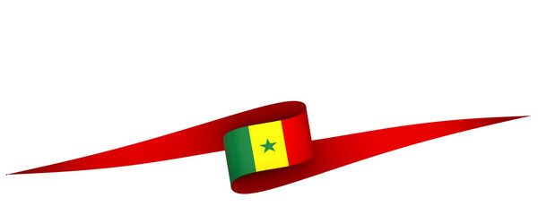 Senegal flag element design national independence day banner ribbon png
