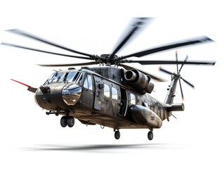 Fototapeta premium Advanced Military Helicopter Patrolling the Skies - AI Generated