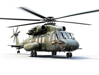 Advanced Military Helicopter Patrolling the Skies - AI Generated