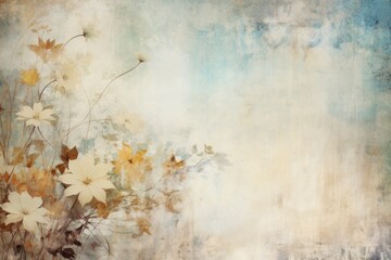 beige abstract floral background with natural grunge textures