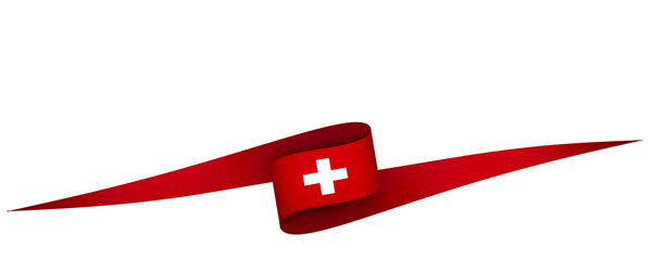 Switzerland flag element design national independence day banner ribbon png
