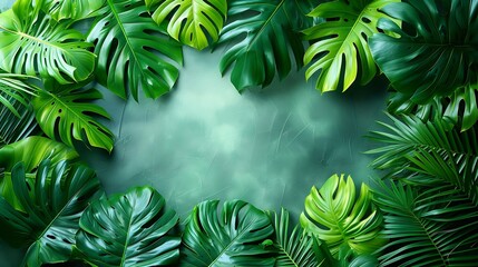 Generative AI : Tropical leaves foliage plant bush floral arrangement nature backdrop isolated on white background