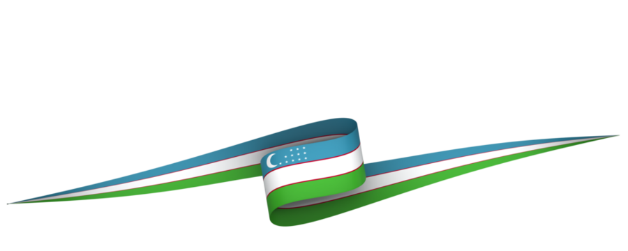 Uzbekistan flag element design national independence day banner ribbon png
