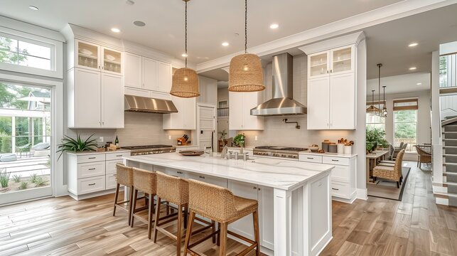 Generative AI : Modern New Kitchen Remodeled White