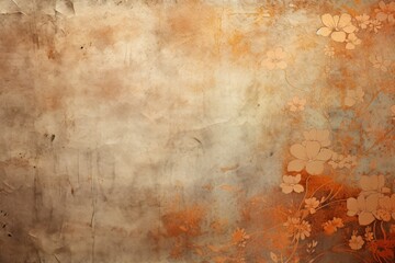bronze abstract floral background with natural grunge textures