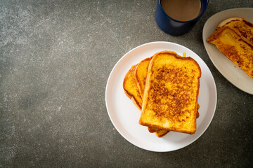 french toast on white plate