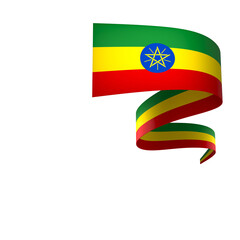 Ethiopia flag element design national independence day banner ribbon png
