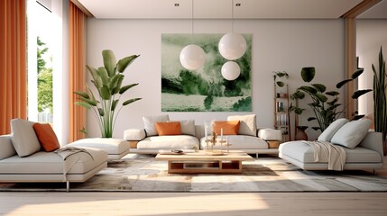 Modern elegant living room interior style 