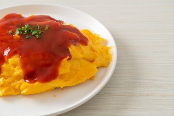 Flavored Fried Rice in an Omelet Wrapping