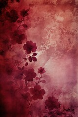 burgundy abstract floral background with natural grunge textures