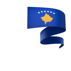 Kosovo flag element design national independence day banner ribbon png
