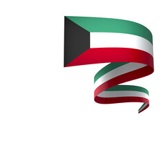 Kuwait flag element design national independence day banner ribbon png
