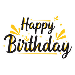 happy birthday text typography