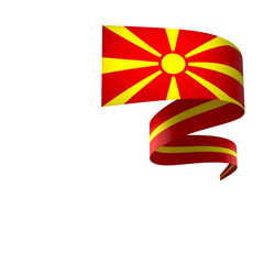 North Macedonia flag element design national independence day banner ribbon png
