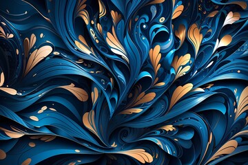 Deep Blue Abstract Background,  created by ai generated