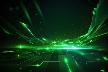 Green Light Effect Abstract Technology Background,  created by ai generated