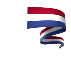Netherlands flag element design national independence day banner ribbon png

