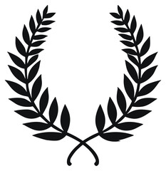 Stylized Black Laurel Wreath Vector - Symbol of Achievement and Glory