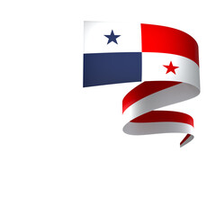 Panama flag element design national independence day banner ribbon png
