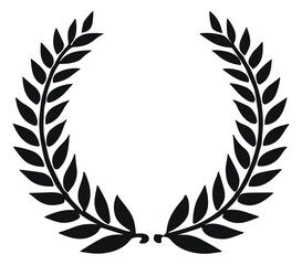 Classic Black Laurel Wreath Vector - Iconic Emblem for Excellence