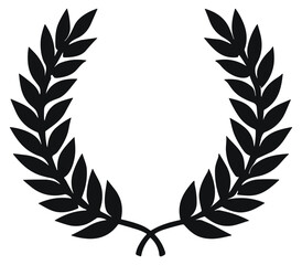 Fototapeta na wymiar Elegant Black Laurel Wreath Vector - Prestigious Symbol for Achievers