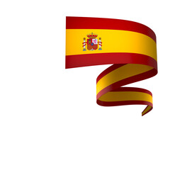 Spain flag element design national independence day banner ribbon png
