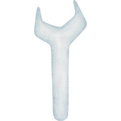 Wrench object with transparent background